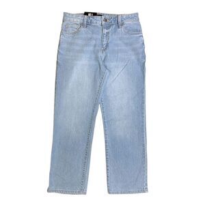 Express Women's Regular Fit High Rise Straight Leg Ankle Jean - Light Wash